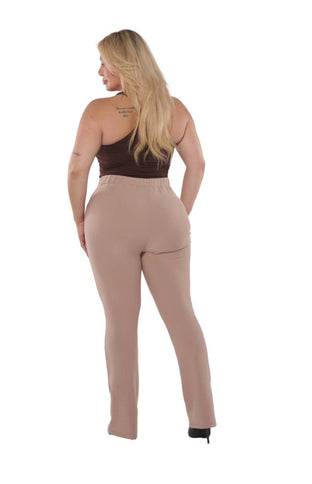 Women's flare pant with seam detail and waist tie