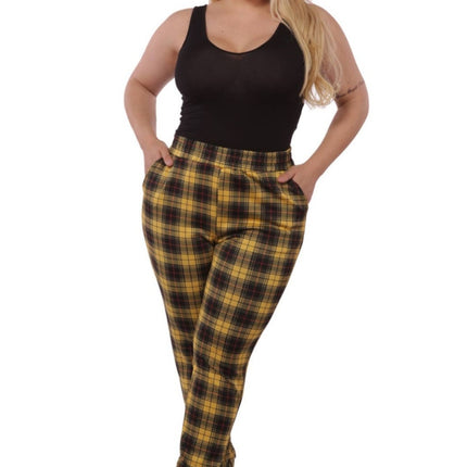 Plus size shirred waist and cuff joggers pants