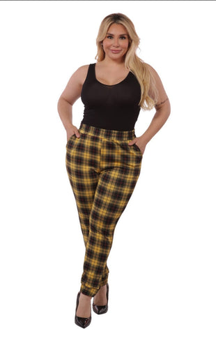 Plus size shirred waist and cuff joggers pants