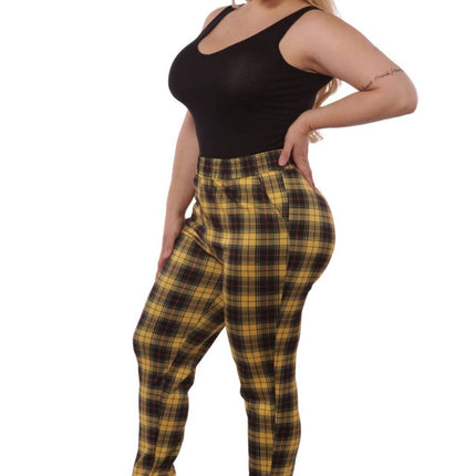 Plus size shirred waist and cuff joggers pants