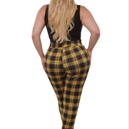 Plus size shirred waist and cuff joggers pants