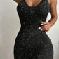 Glitter butterfly bodycon dress