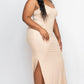 Plus Size Ribbed Side Slit Long Cami Maxi Dress