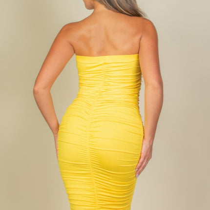 4-way Ruched Tube Midi Dress