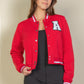 Ezwear Letter Patched Crop Varsity Jacket