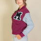 Letter Patched Striped Trim Varsity Jacket