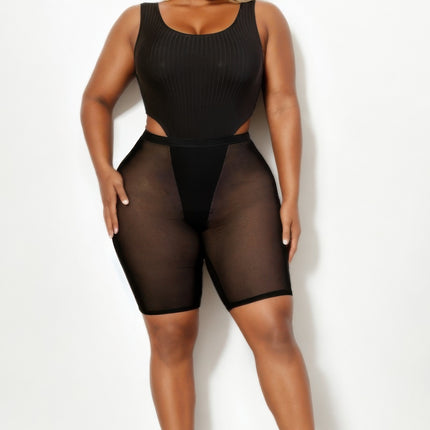 Plus Size Mesh Biker Shorts