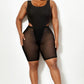 Plus Size Mesh Biker Shorts