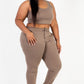 Plus Size French Terry Cropped Tank Top & Joggers Set