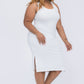 Plus Size Ribbed Side Slit Tank Midi Dress