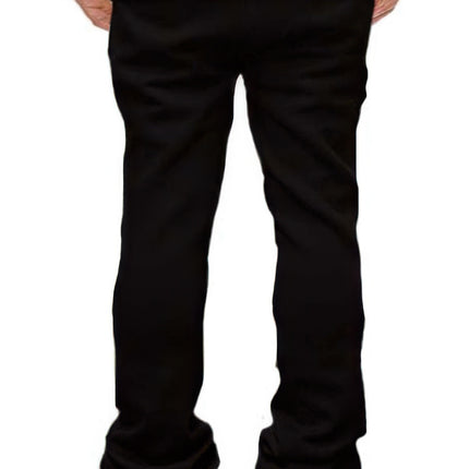 Men's Solid Stacked Flared Sweat Pants