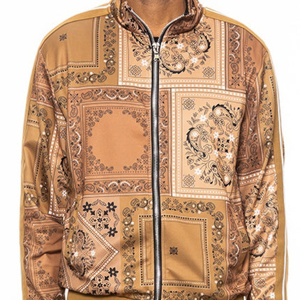 Mens Paisley Bandana Track Jacket