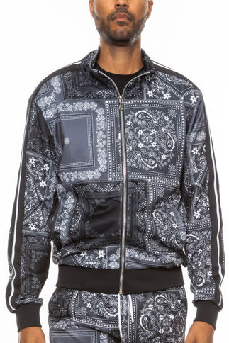 Mens Paisley Bandana Track Jacket