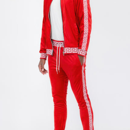 Track Set Velour Status Print Suit