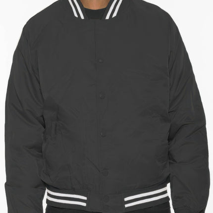 Mens Polyester Windbreaker Winter Bomber Jacket