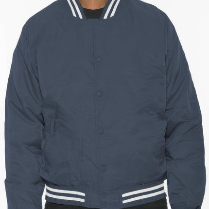 Mens Polyester Windbreaker Winter Bomber Jacket