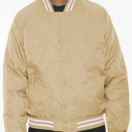 Mens Polyester Windbreaker Winter Bomber Jacket