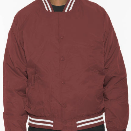 Mens Polyester Windbreaker Winter Bomber Jacket