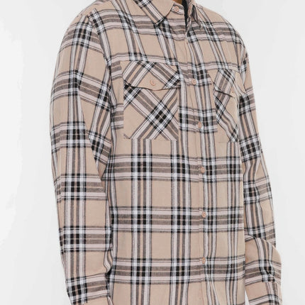 Long Sleeve Flannel Full Plaid Checkered Shirt