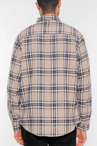 Long Sleeve Flannel Full Plaid Checkered Shirt