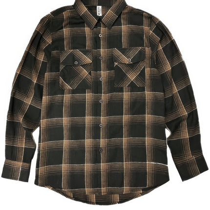 Long Sleeve Flannel Full Plaid Checkered Shirt