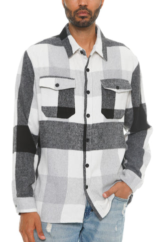 Mens Checkered Soft Flannel Shacket