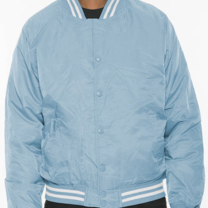 Mens Polyester Windbreaker Winter Bomber Jacket