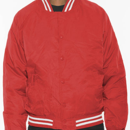 Mens Polyester Windbreaker Winter Bomber Jacket