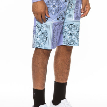 Mens Paisley Bandana Print Shorts