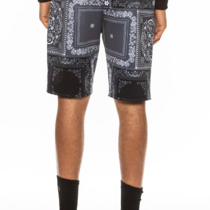 Mens Paisley Bandana Print Shorts