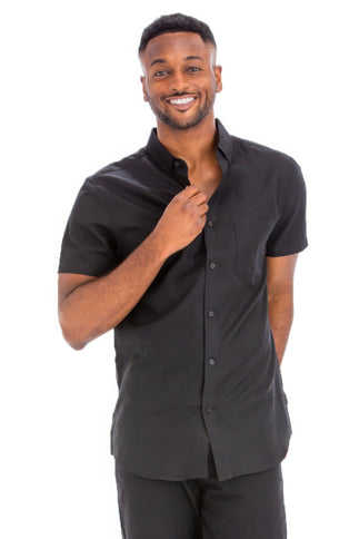 Men's Casual Short Sleeve Solid Shirt