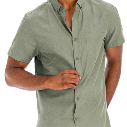 Men's Casual Short Sleeve Solid Shirt