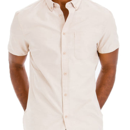 Men's Casual Short Sleeve Solid Shirt