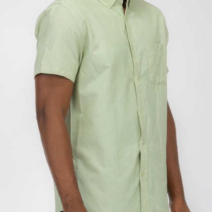 Men's Casual Short Sleeve Solid Shirt