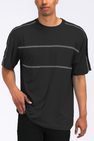 Round Neck Tape Stripe Tshirt