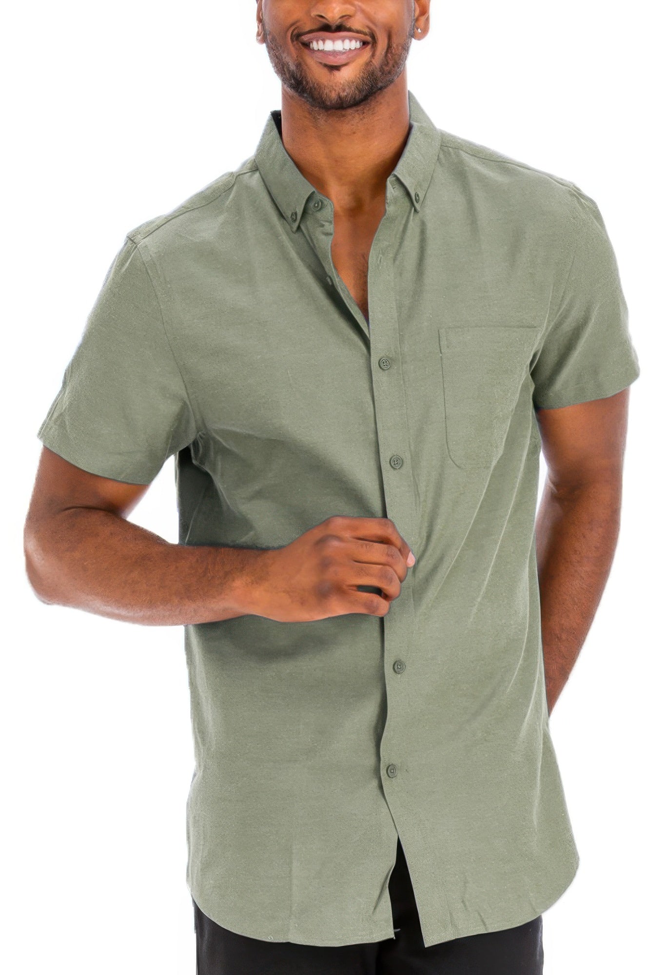 Men's Casual Short Sleeve Solid Shirts