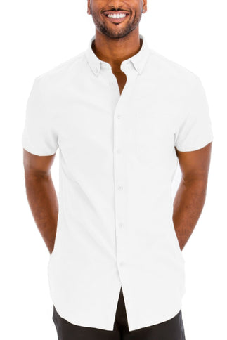 Men's Casual Short Sleeve Solid Shirts