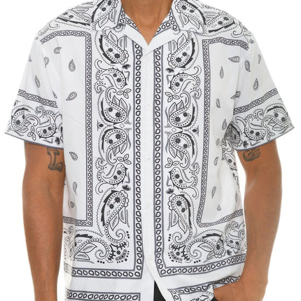 Mens Collared Print Button Down