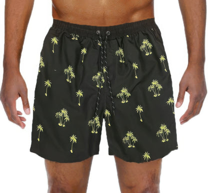 Palm Tree Print Swim Trunks