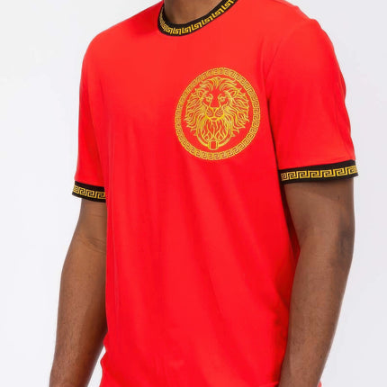 Gold Lion Embroidery T-shirt