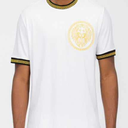 Gold Lion Embroidery T-shirt