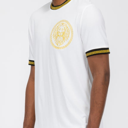 Gold Lion Embroidery T-shirt