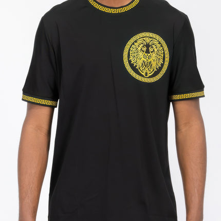 Gold Lion Embroidery T-shirt