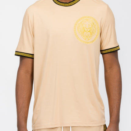 Gold Lion Embroidery T-shirt