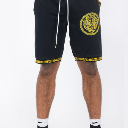 Mens Black And Gold Detail Shorts