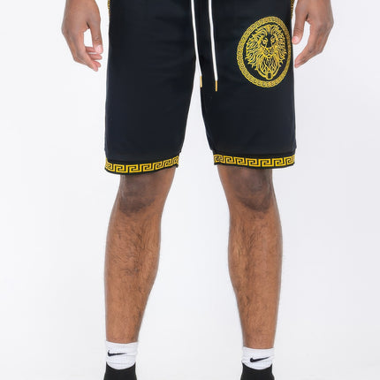 Mens Black And Gold Detail Shorts