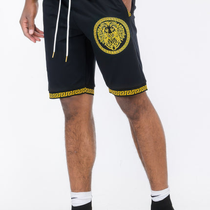 Mens Black And Gold Detail Shorts