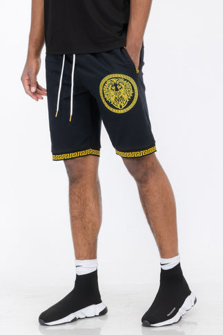 Mens Black And Gold Detail Shorts