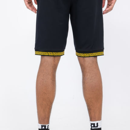 Mens Black And Gold Detail Shorts