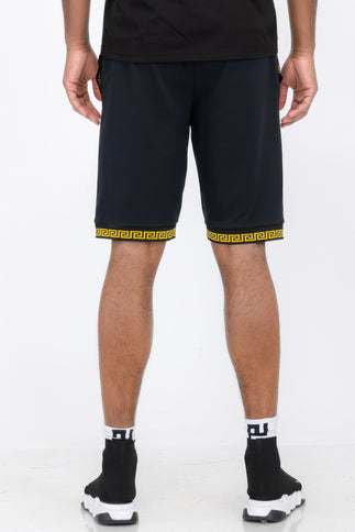 Mens Black And Gold Detail Shorts